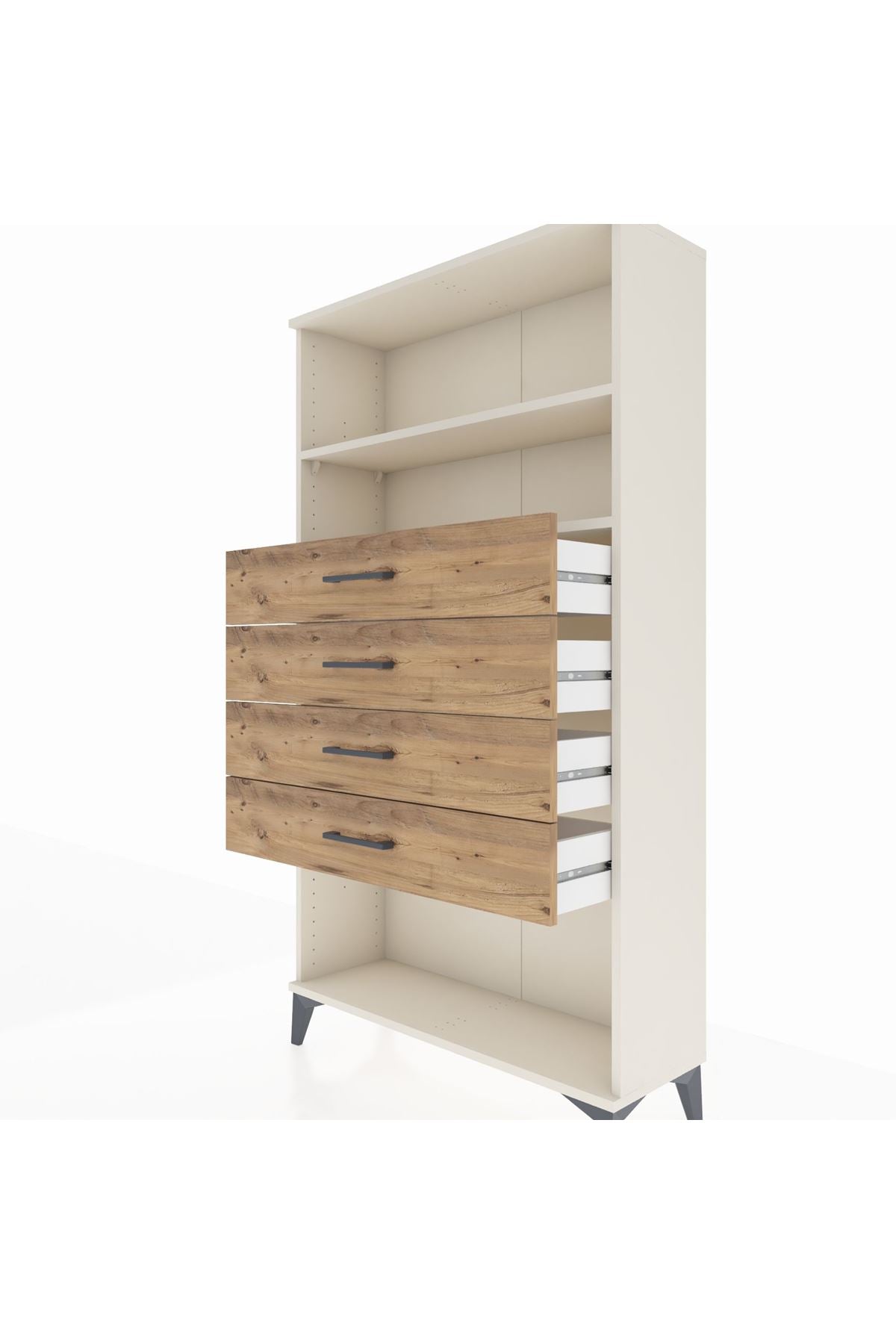 Arges Dolap 2 Raflı 4 Çekmeceli 88x30x163 - S21M060V3A