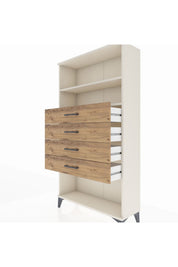 Arges Dolap 2 Raflı 4 Çekmeceli 88x30x163 - S21M060V3A
