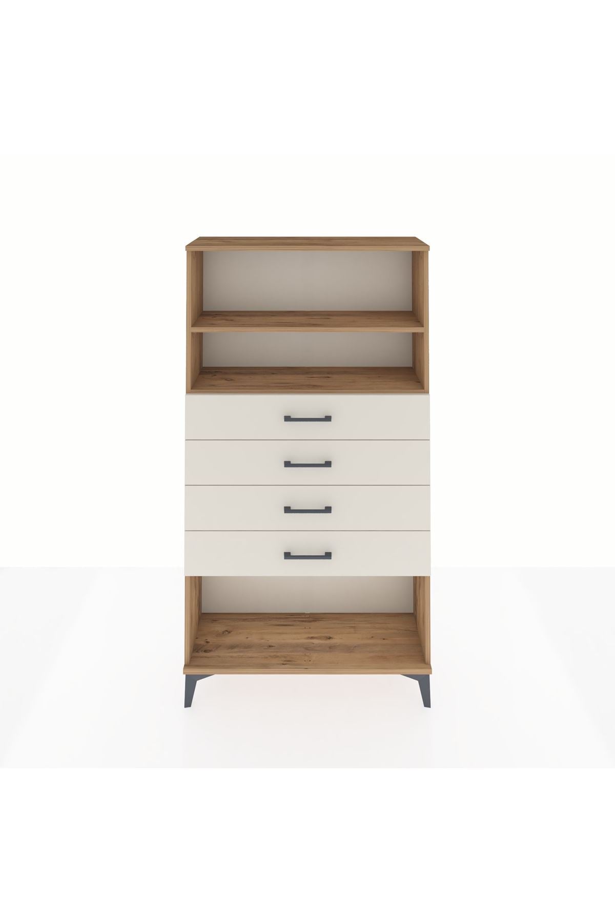 Arges Dolap 2 Raflı 4 Çekmeceli 88x30x163 - S21M060V7A