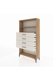 Arges Dolap 2 Raflı 4 Çekmeceli 88x30x163 - S21M060V7A