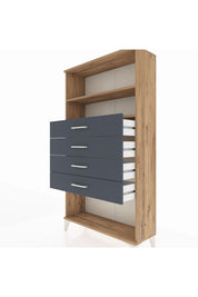 Arges Dolap 2 Raflı 4 Çekmeceli 88x30x163 - S21M060V8A