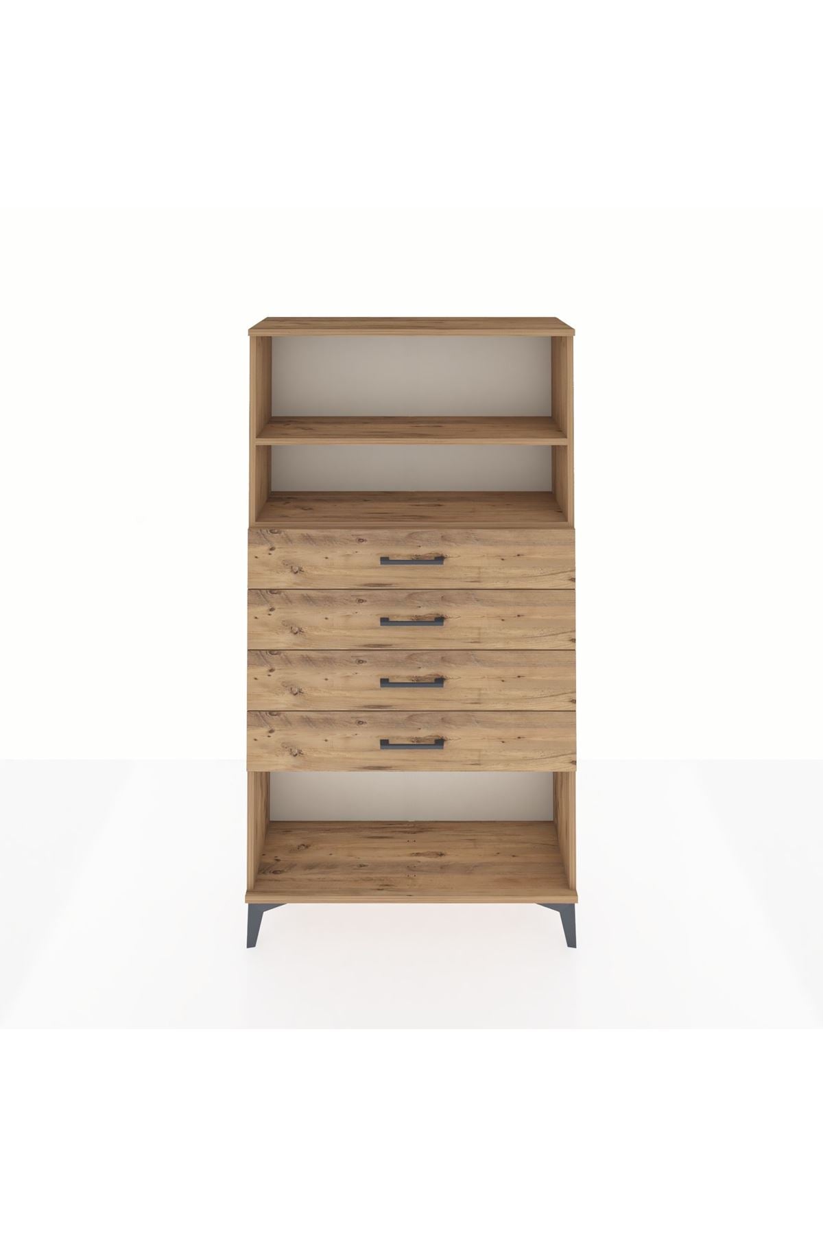 Arges Dolap 2 Raflı 4 Çekmeceli 88x30x163 - S21M060V9A