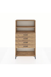 Arges Dolap 2 Raflı 4 Çekmeceli 88x30x163 - S21M060V9A