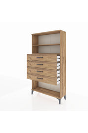 Arges Dolap 2 Raflı 4 Çekmeceli 88x30x163 - S21M060V9A