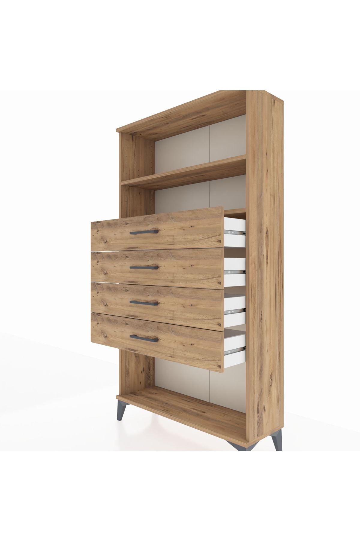 Arges Dolap 2 Raflı 4 Çekmeceli 88x30x163 - S21M060V9A