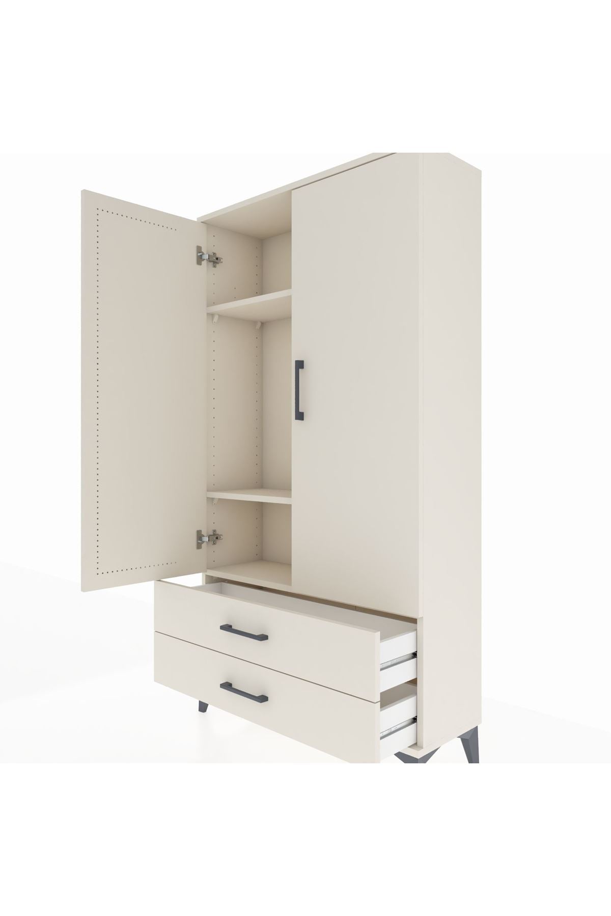 Arges Dolap 3 Raflı 2 Çekmeceli 2 Kapaklı 88x30x163 - S21M061V1A