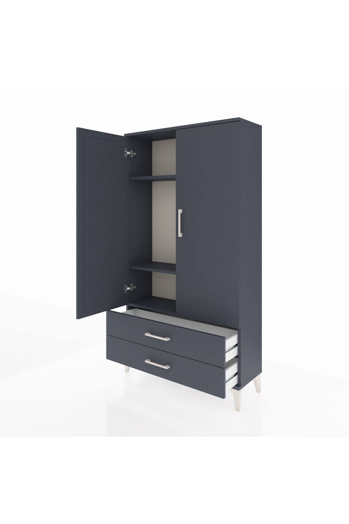 Arges Dolap 3 Raflı 2 Çekmeceli 2 Kapaklı 88x30x163 - S21M061V5A