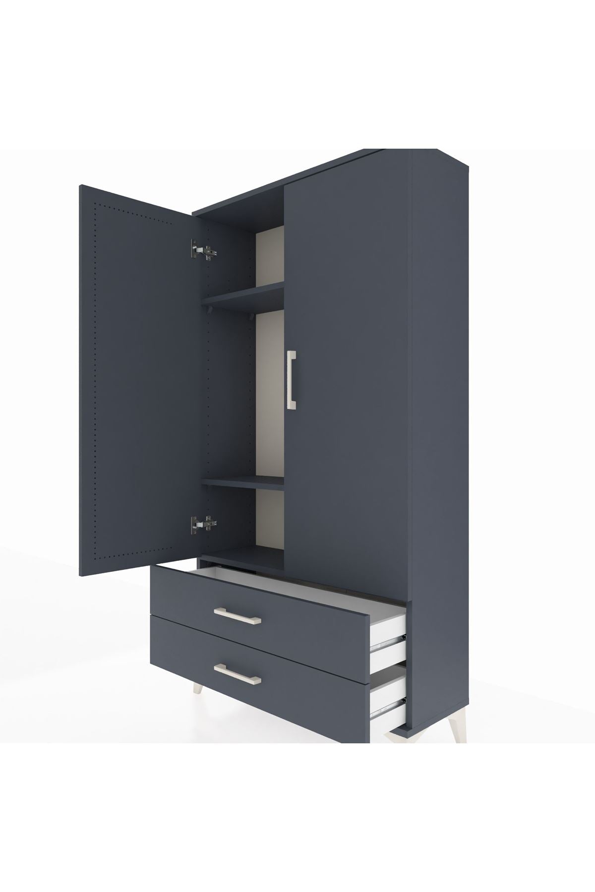 Arges Dolap 3 Raflı 2 Çekmeceli 2 Kapaklı 88x30x163 - S21M061V5A