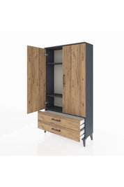 Arges Dolap 3 Raflı 2 Çekmeceli 2 Kapaklı 88x30x163 - S21M061V6A