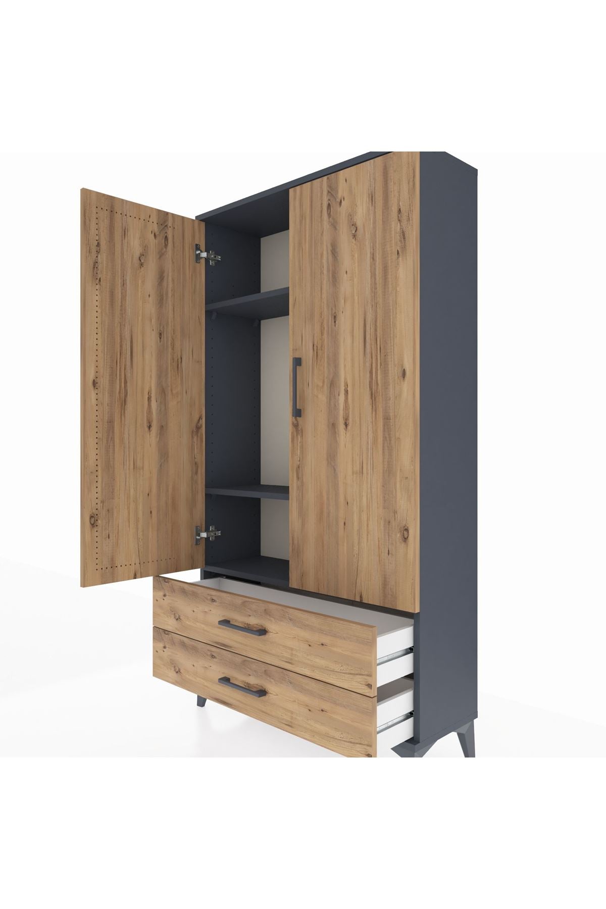 Arges Dolap 3 Raflı 2 Çekmeceli 2 Kapaklı 88x30x163 - S21M061V6A