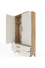 Arges Dolap 3 Raflı 2 Çekmeceli 2 Kapaklı 88x30x163 - S21M061V7A