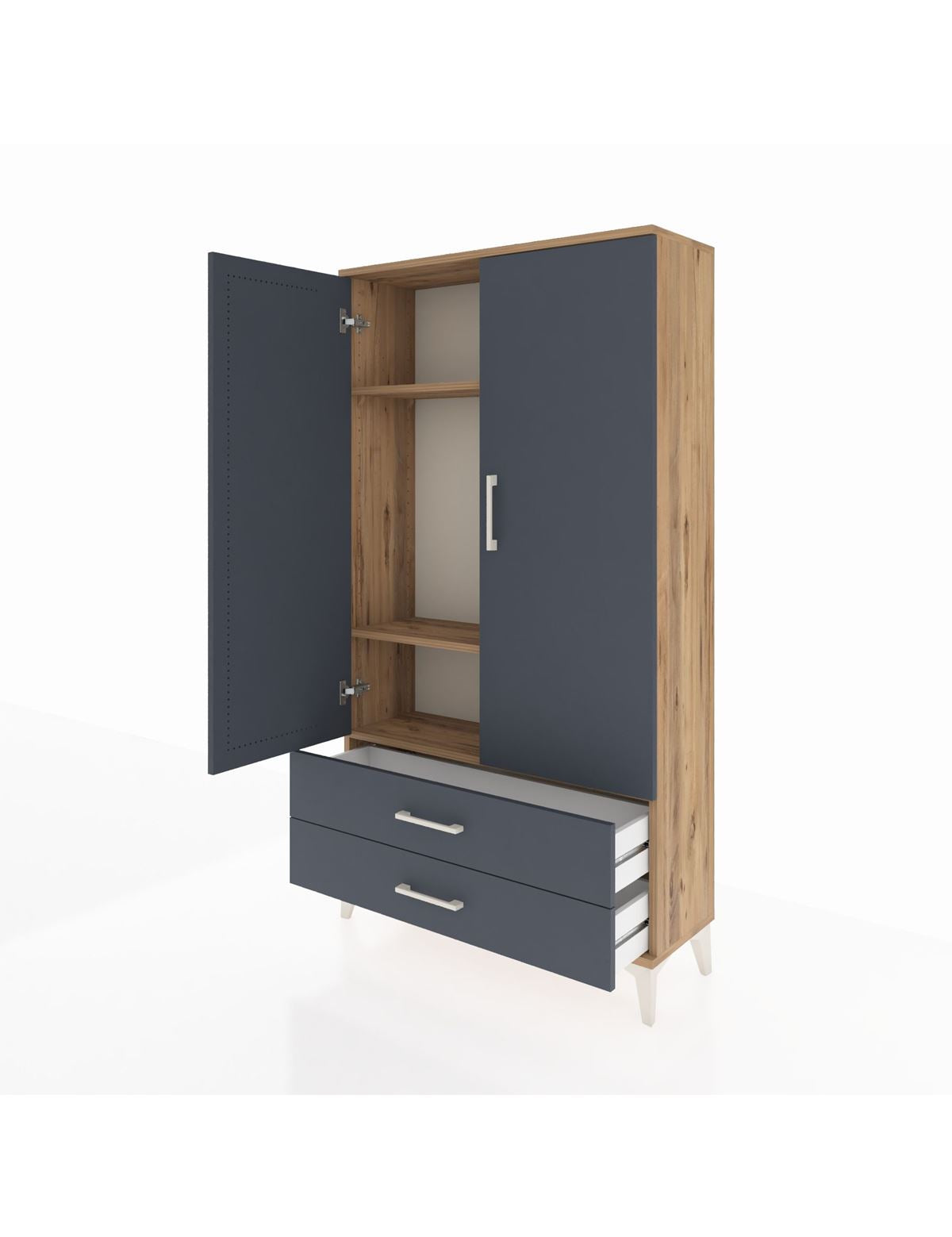 Arges Dolap 3 Raflı 2 Çekmeceli 2 Kapaklı 88x30x163 - S21M061V8A