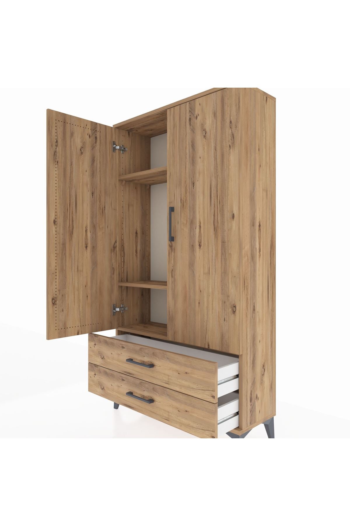 Arges Dolap 3 Raflı 2 Çekmeceli 2 Kapaklı 88x30x163 - S21M061V9A