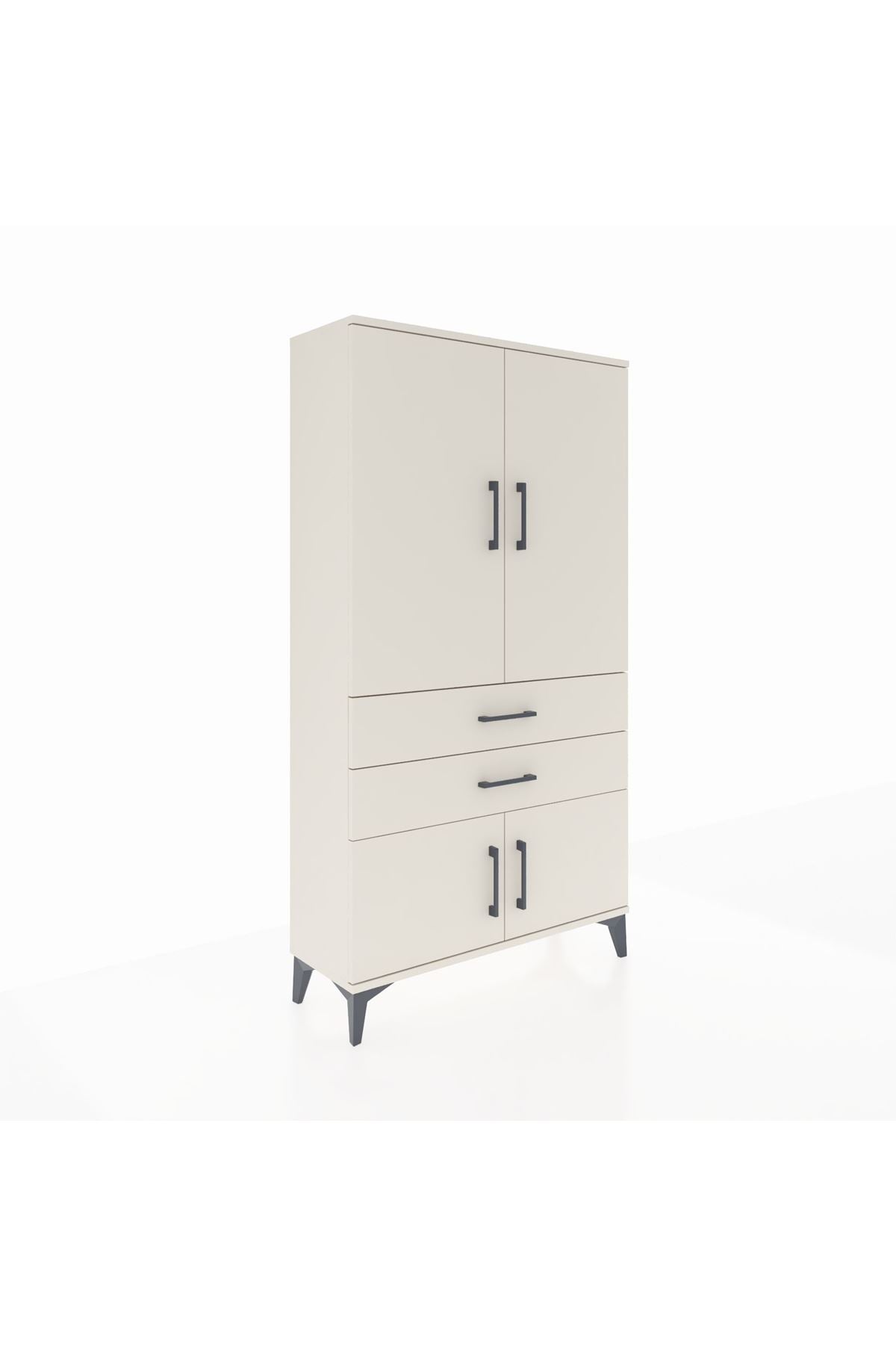Arges Dolap 3 Raflı 2 Çekmeceli 4 Kapaklı 88x30x163 - S21M063V1A