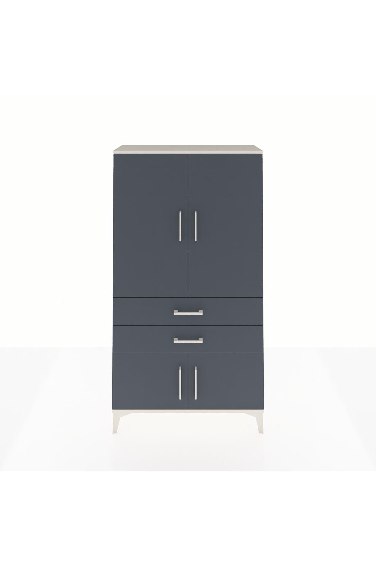 Arges Dolap 3 Raflı 2 Çekmeceli 4 Kapaklı 88x30x163 - S21M063V2A