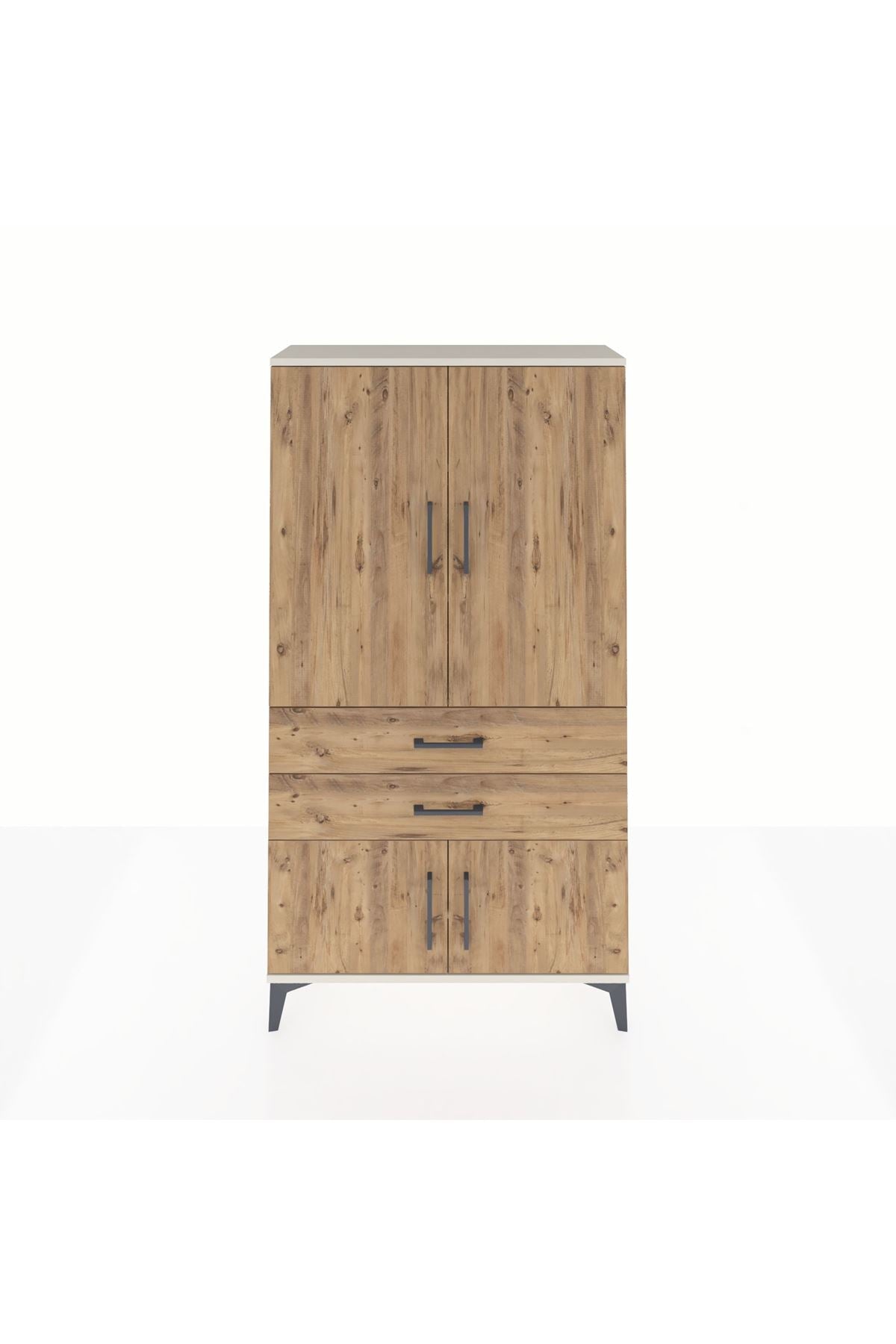 Arges Dolap 3 Raflı 2 Çekmeceli 4 Kapaklı 88x30x163 - S21M063V3A