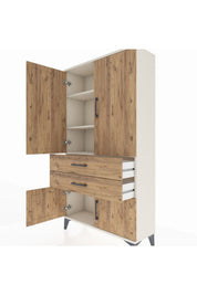 Arges Dolap 3 Raflı 2 Çekmeceli 4 Kapaklı 88x30x163 - S21M063V3A