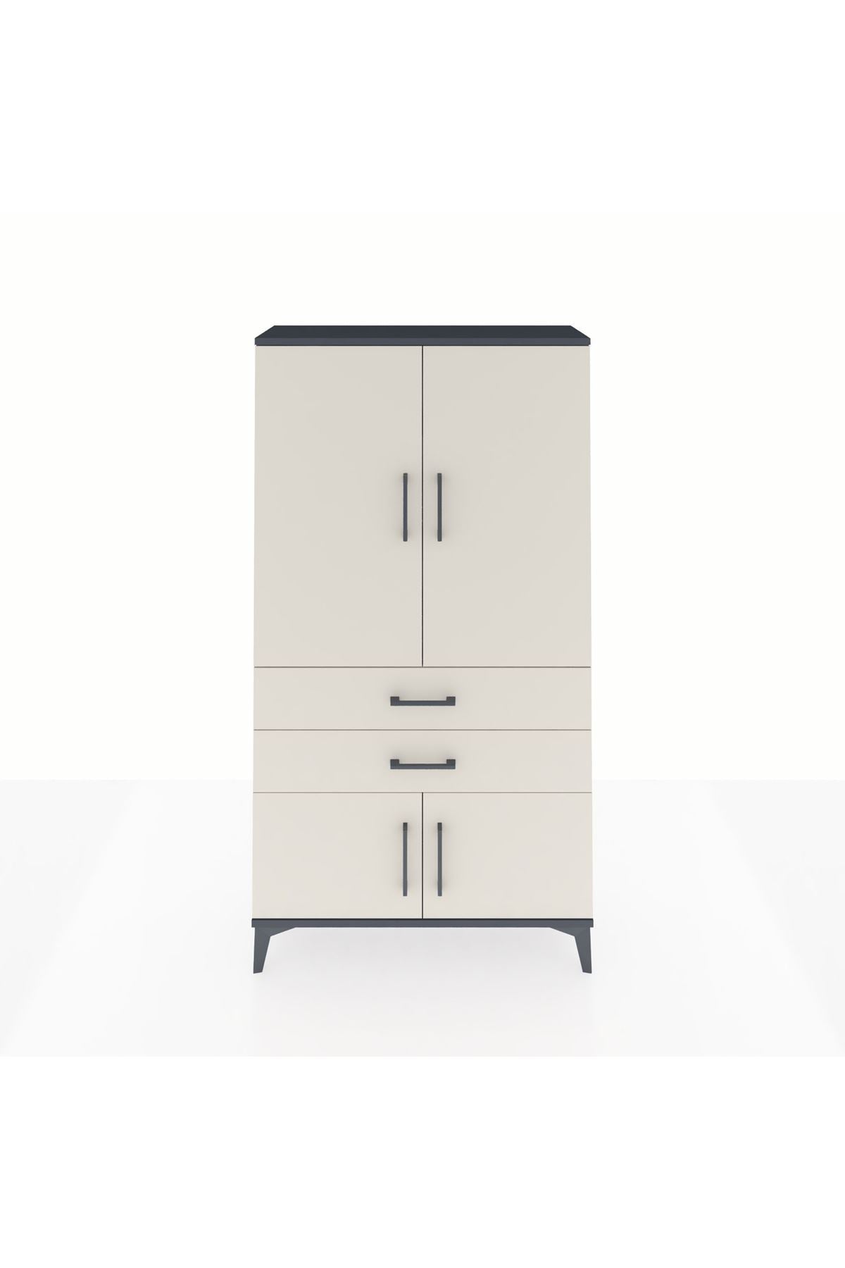 Arges Dolap 3 Raflı 2 Çekmeceli 4 Kapaklı 88x30x163 - S21M063V4A
