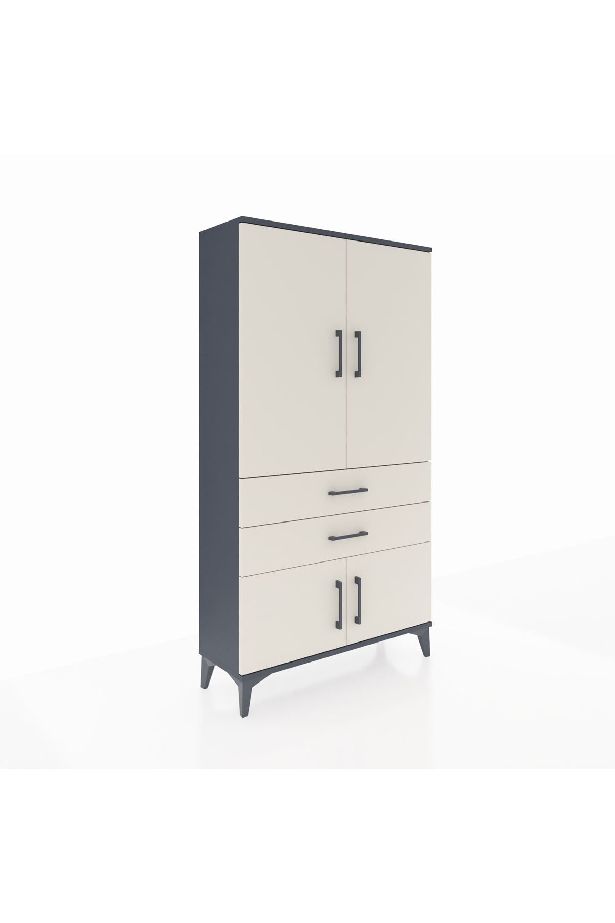 Arges Dolap 3 Raflı 2 Çekmeceli 4 Kapaklı 88x30x163 - S21M063V4A