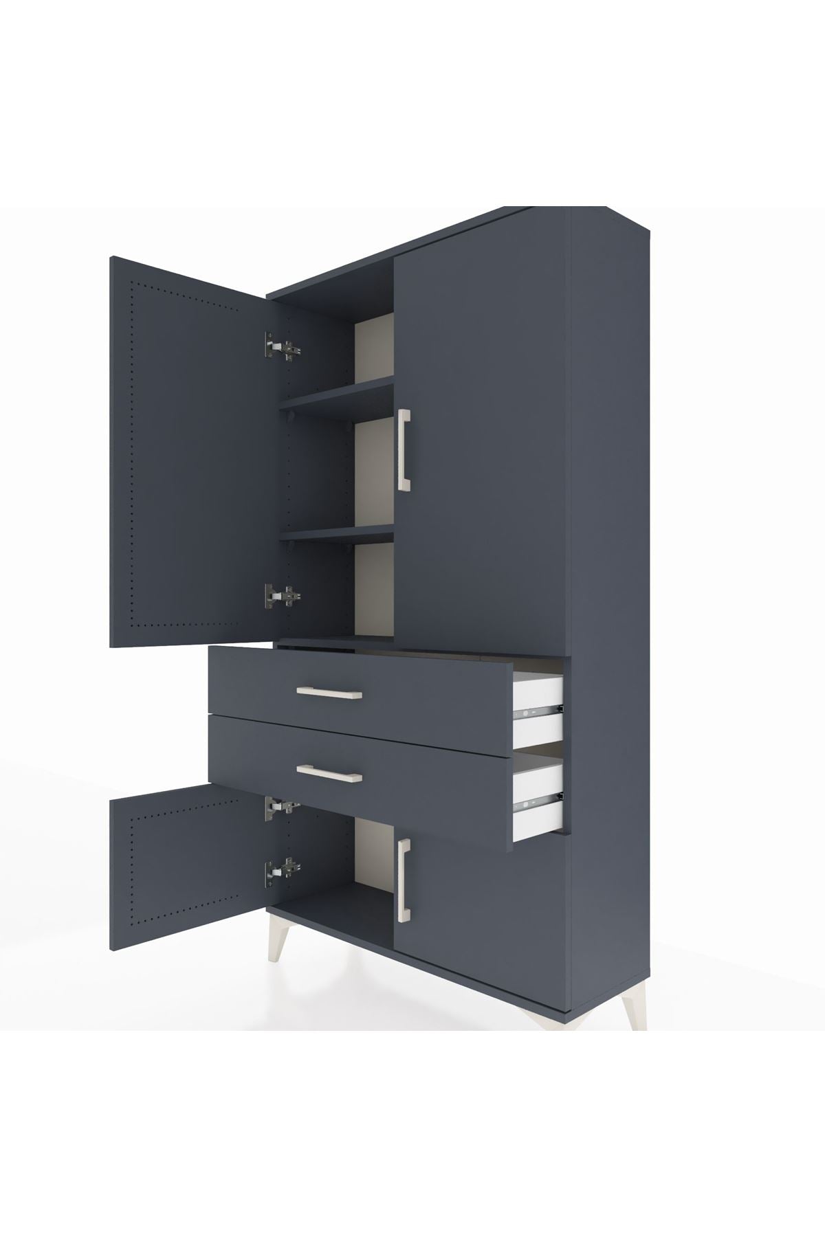 Arges Dolap 3 Raflı 2 Çekmeceli 4 Kapaklı 88x30x163 - S21M063V5A