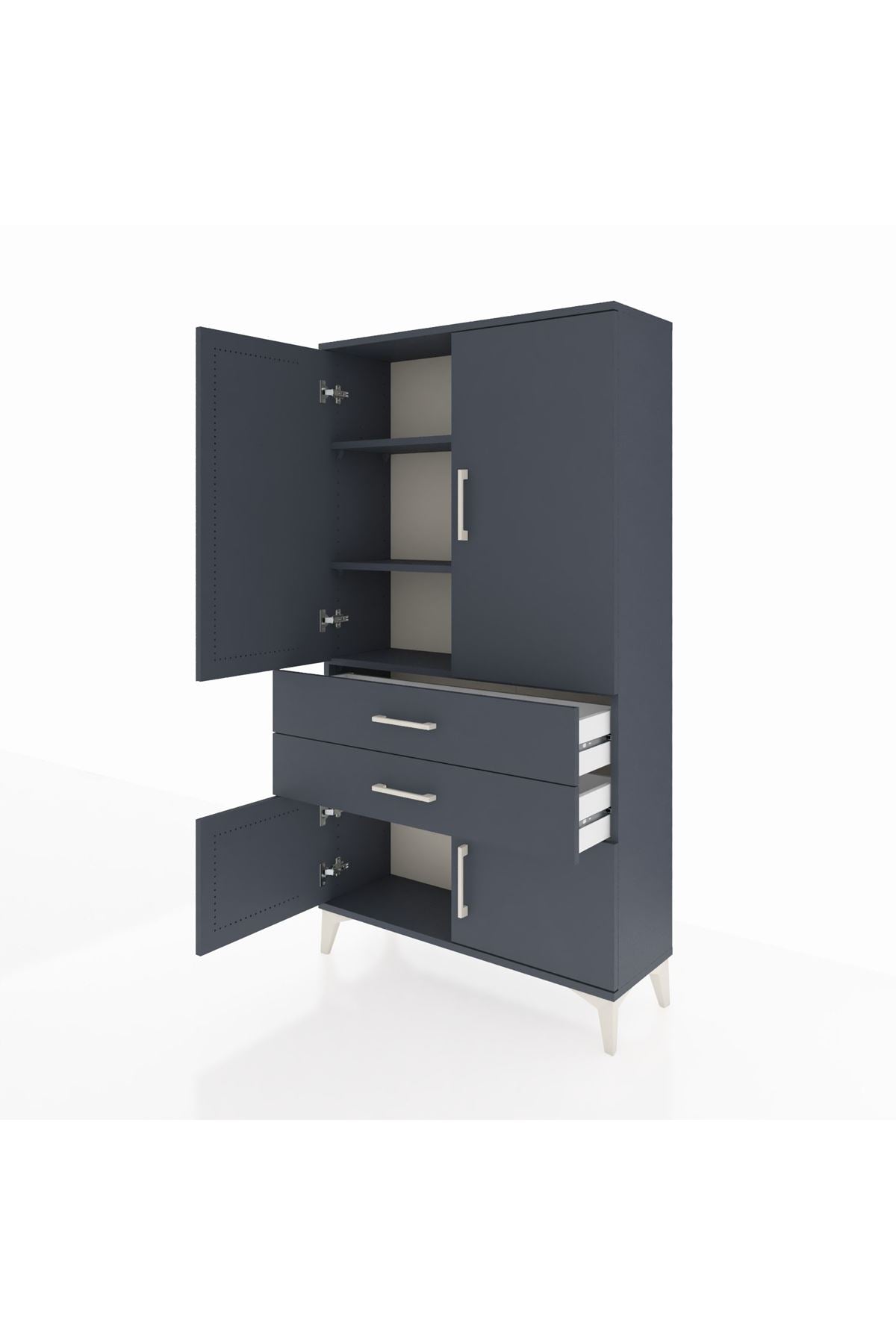 Arges Dolap 3 Raflı 2 Çekmeceli 4 Kapaklı 88x30x163 - S21M063V5A