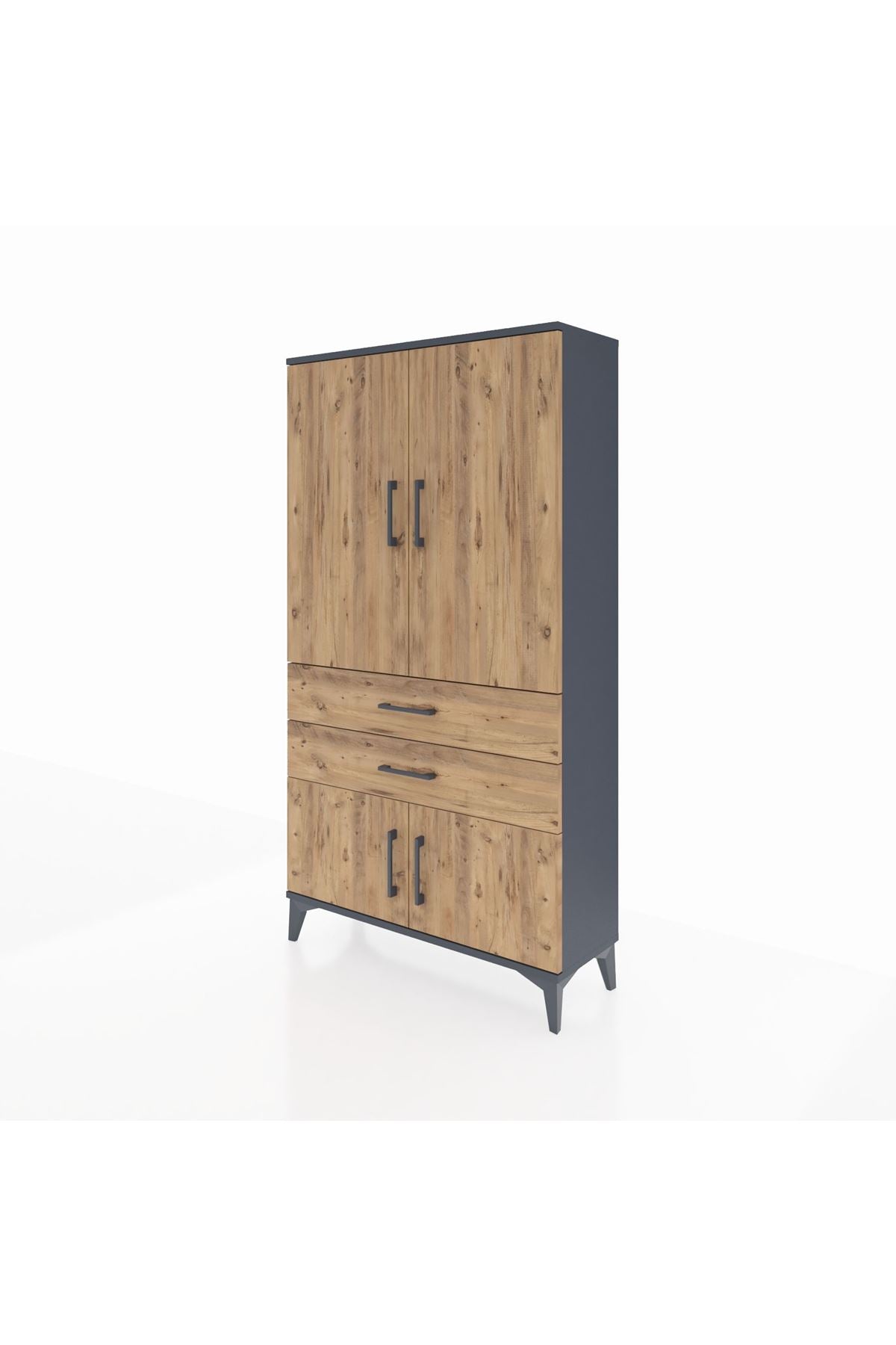 Arges Dolap 3 Raflı 2 Çekmeceli 4 Kapaklı 88x30x163 - S21M063V6A