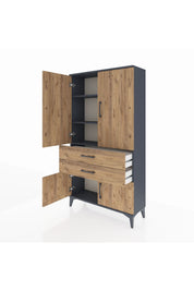 Arges Dolap 3 Raflı 2 Çekmeceli 4 Kapaklı 88x30x163 - S21M063V6A
