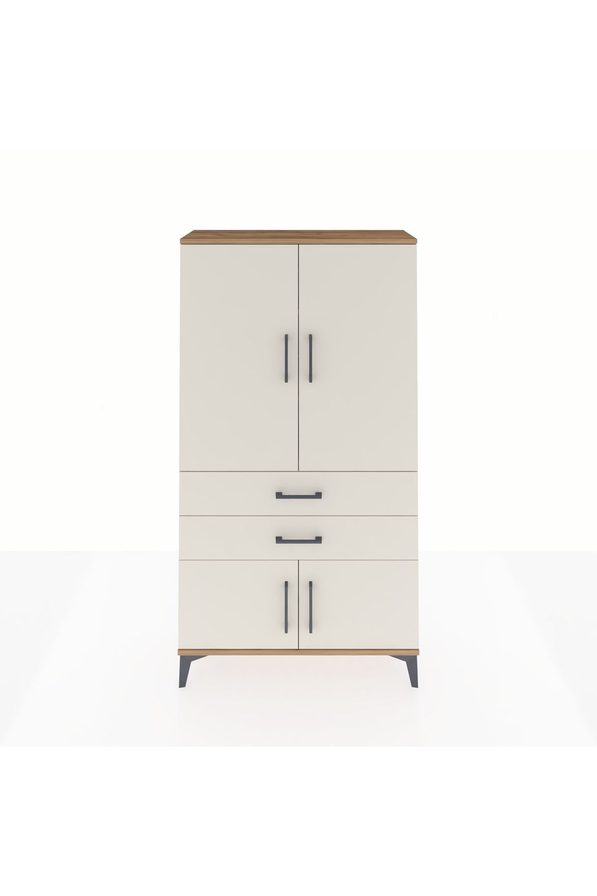 Arges Dolap 3 Raflı 2 Çekmeceli 4 Kapaklı 88x30x163 - S21M063V7A