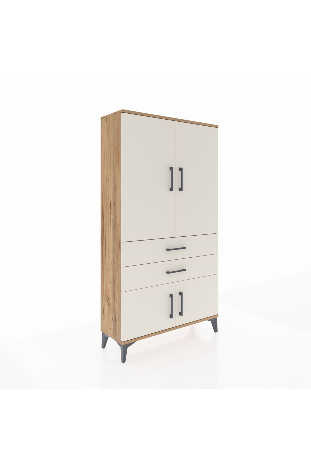 Arges Dolap 3 Raflı 2 Çekmeceli 4 Kapaklı 88x30x163 - S21M063V7A