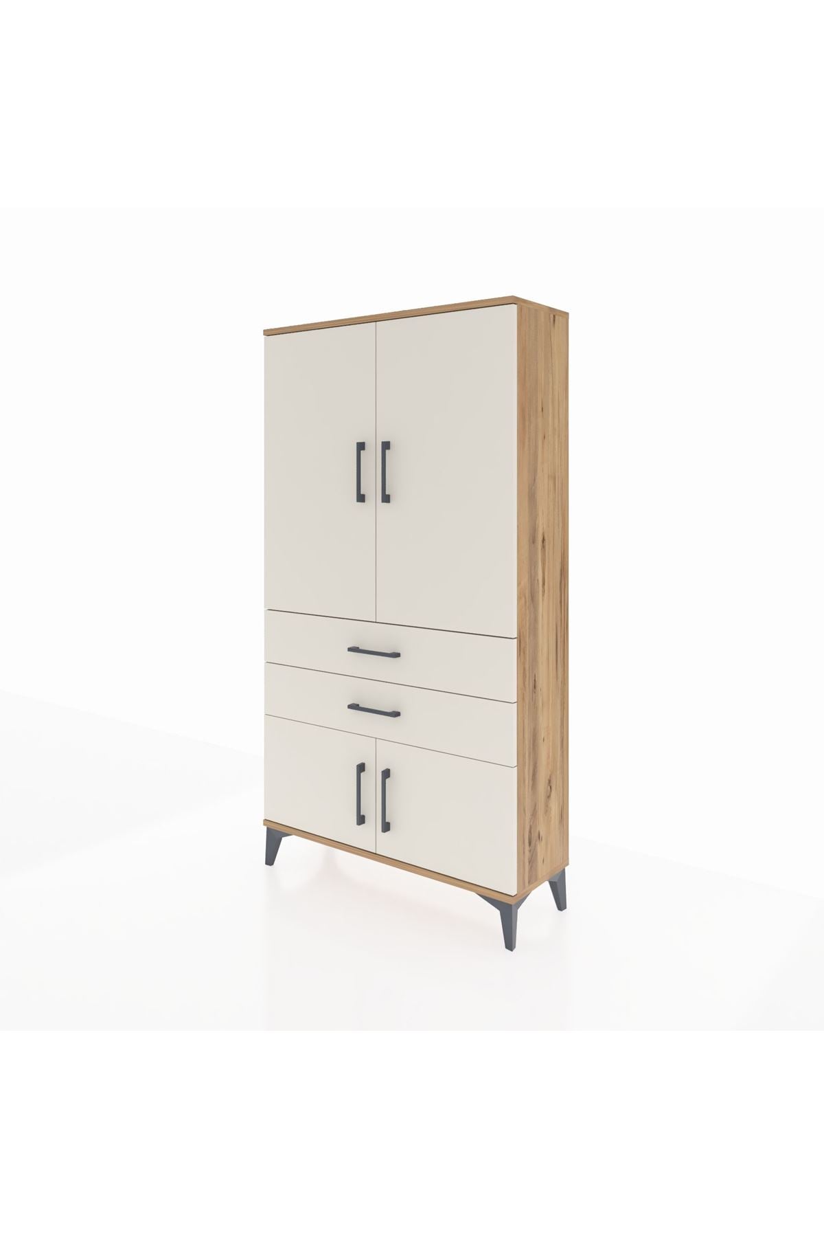 Arges Dolap 3 Raflı 2 Çekmeceli 4 Kapaklı 88x30x163 - S21M063V7A