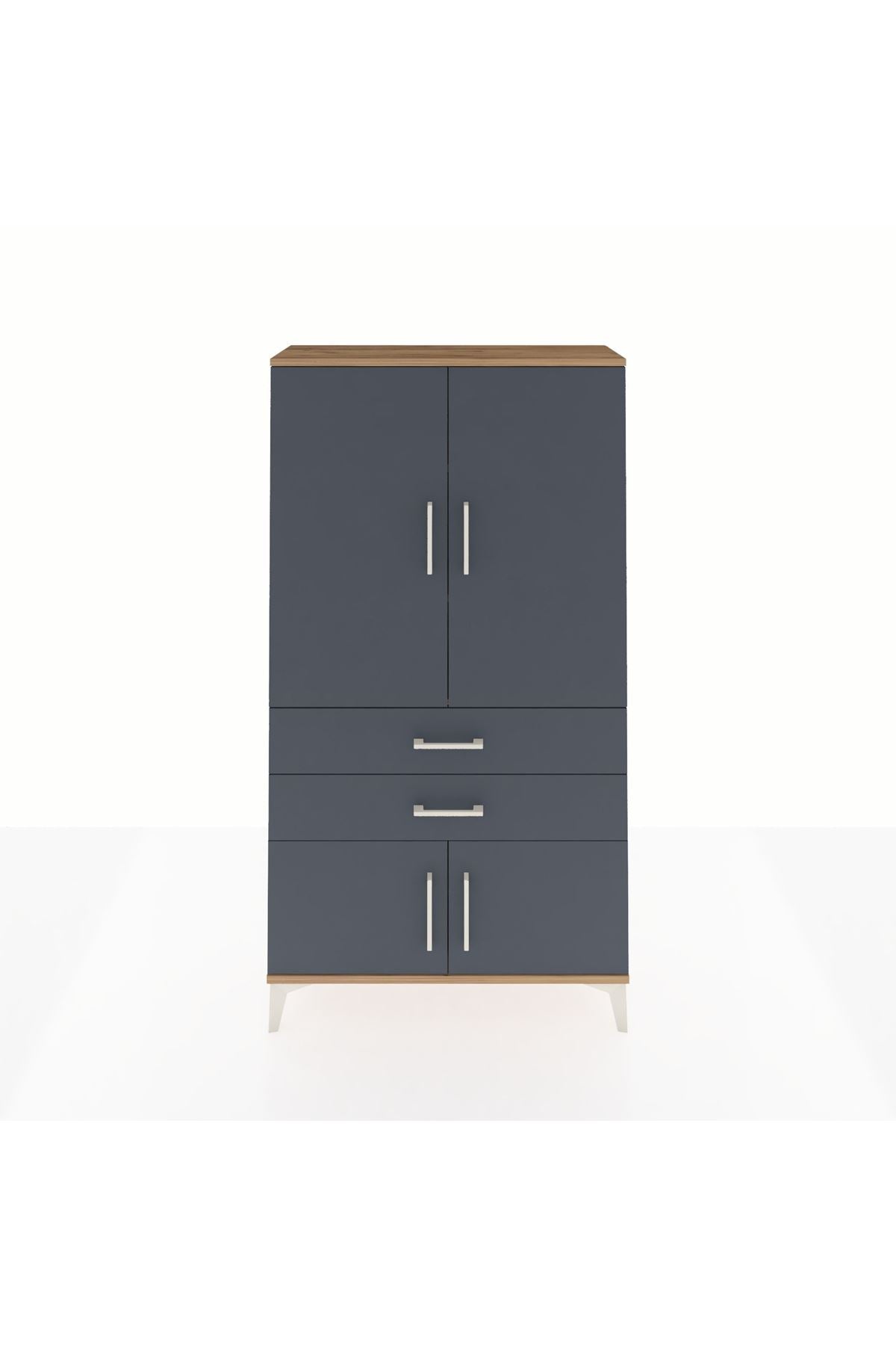 Arges Dolap 3 Raflı 2 Çekmeceli 4 Kapaklı 88x30x163 - S21M063V8A