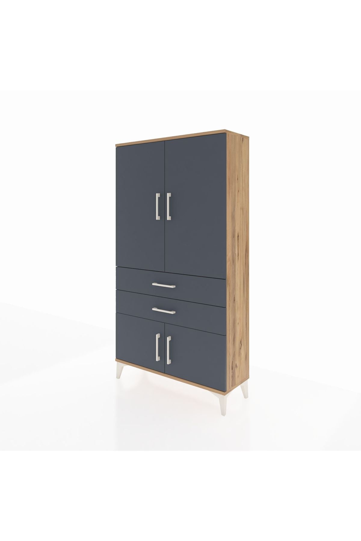 Arges Dolap 3 Raflı 2 Çekmeceli 4 Kapaklı 88x30x163 - S21M063V8A