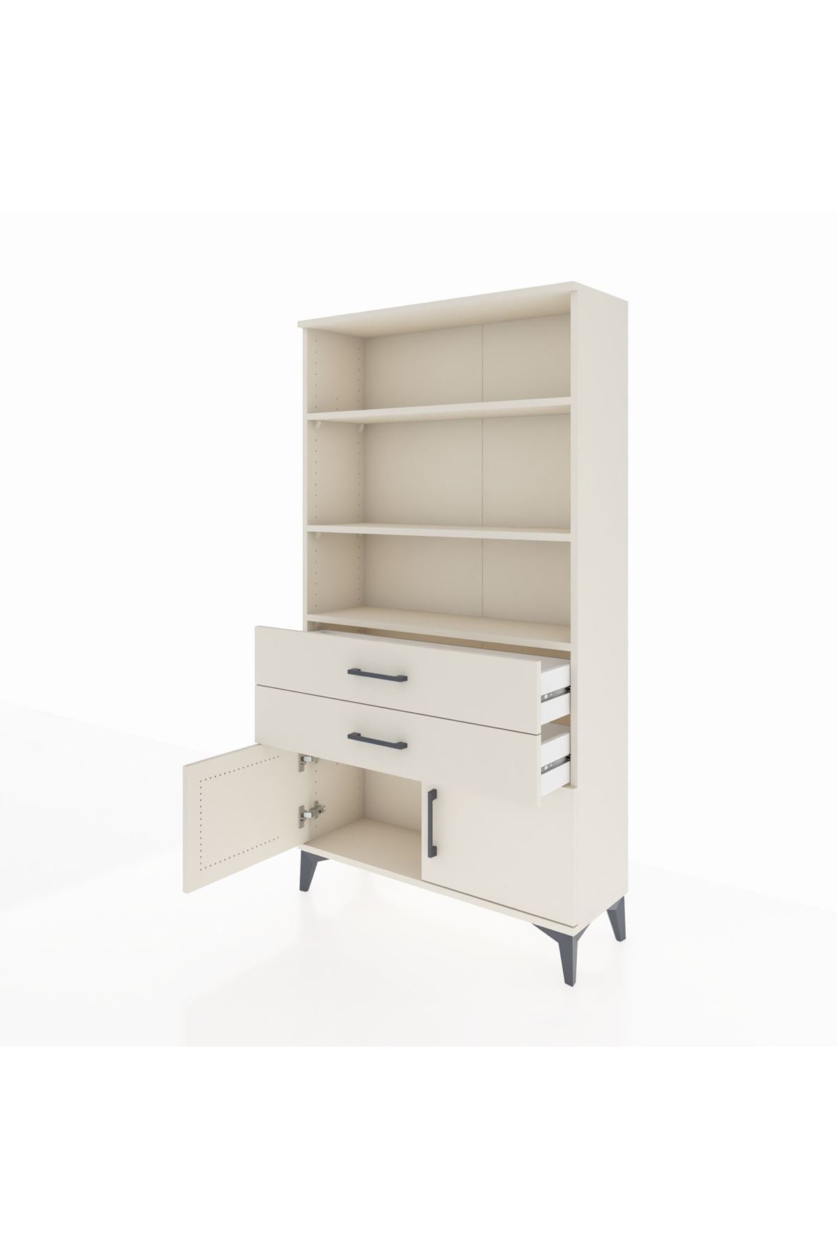 Arges Dolap 3 Raflı 2 Çekmeceli 2 Kapaklı 88x30x163 - S21M064V1A