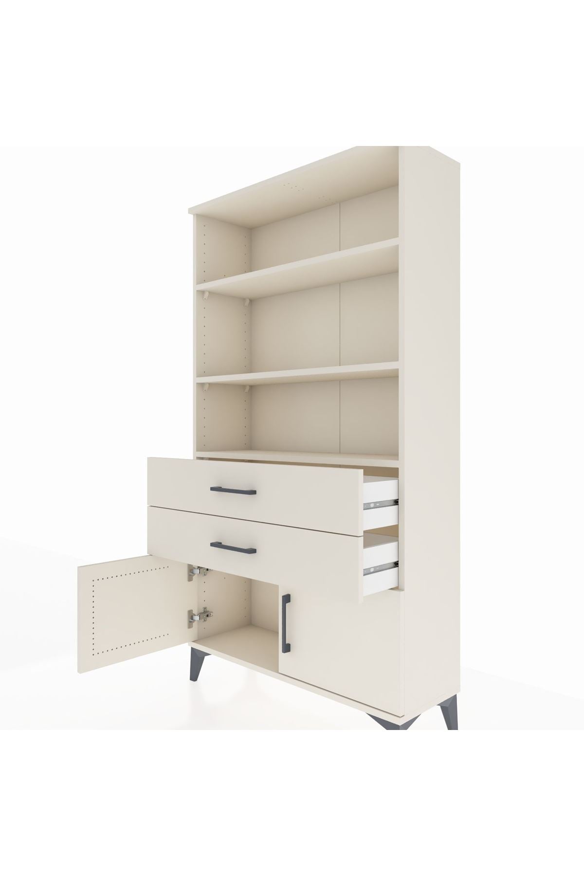 Arges Dolap 3 Raflı 2 Çekmeceli 2 Kapaklı 88x30x163 - S21M064V1A
