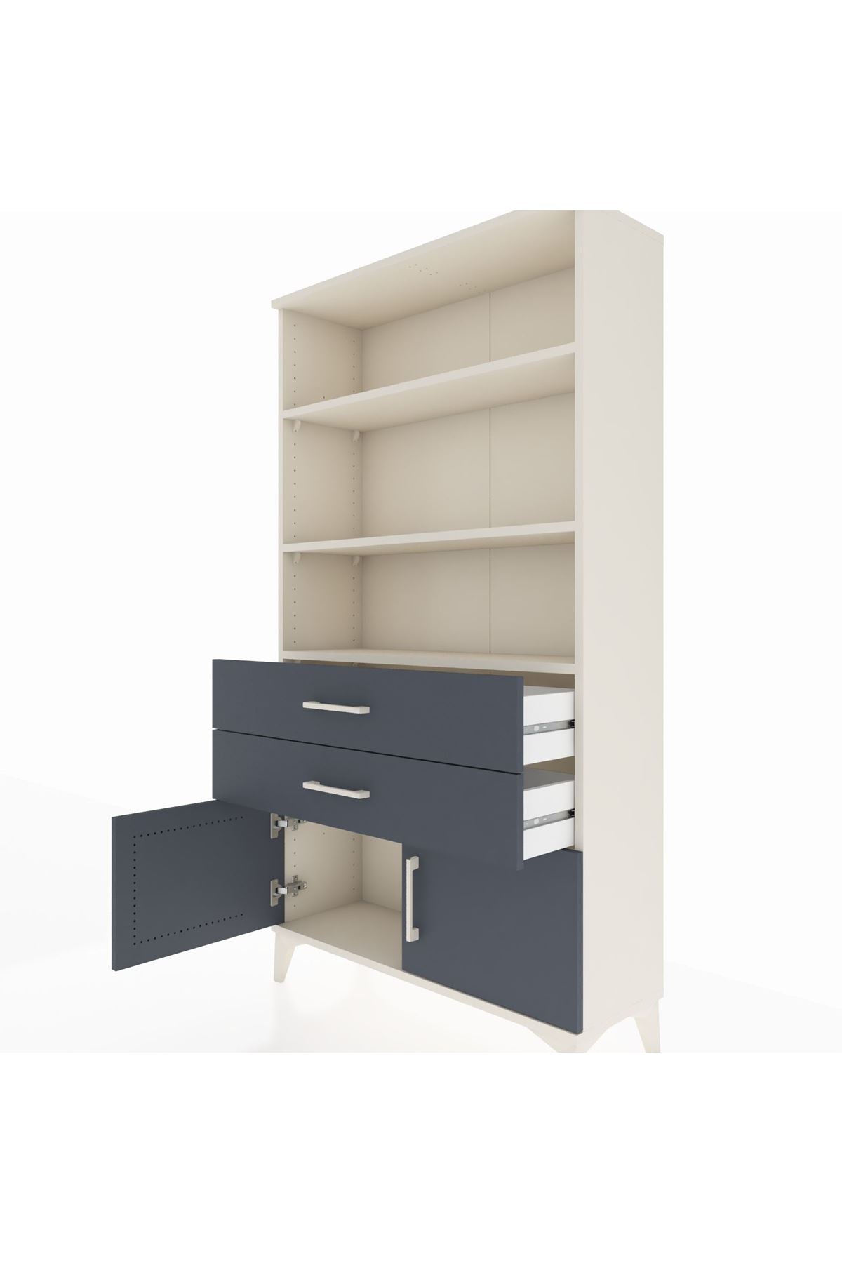 Arges Dolap 3 Raflı 2 Çekmeceli 2 Kapaklı 88x30x163 - S21M064V2A