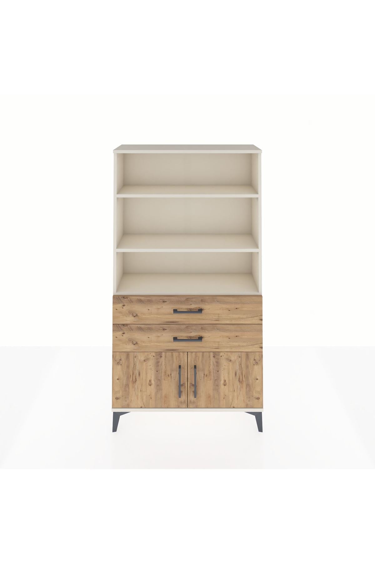 Arges Dolap 3 Raflı 2 Çekmeceli 2 Kapaklı 88x30x163 - S21M064V3A
