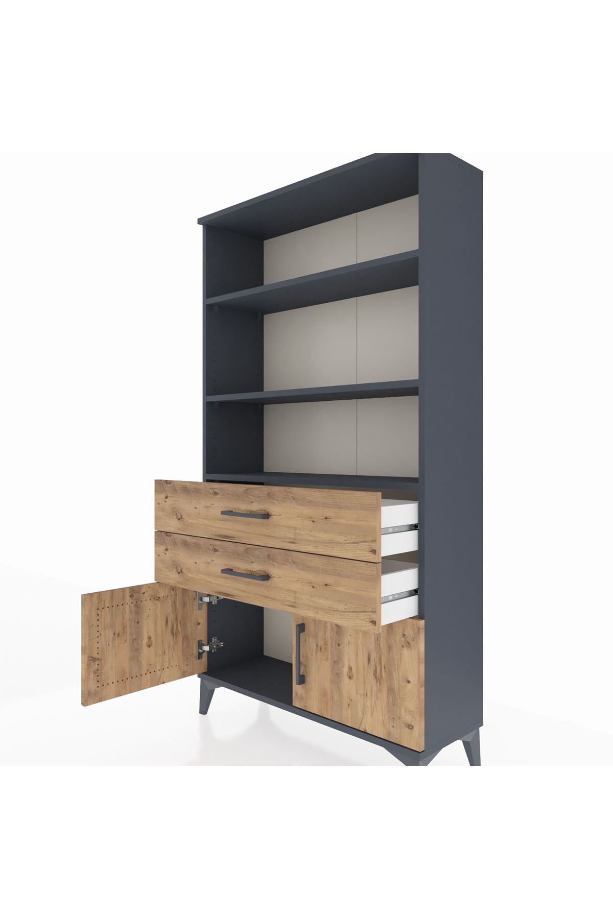Arges Dolap 3 Raflı 2 Çekmeceli 2 Kapaklı 88x30x163 - S21M064V6A