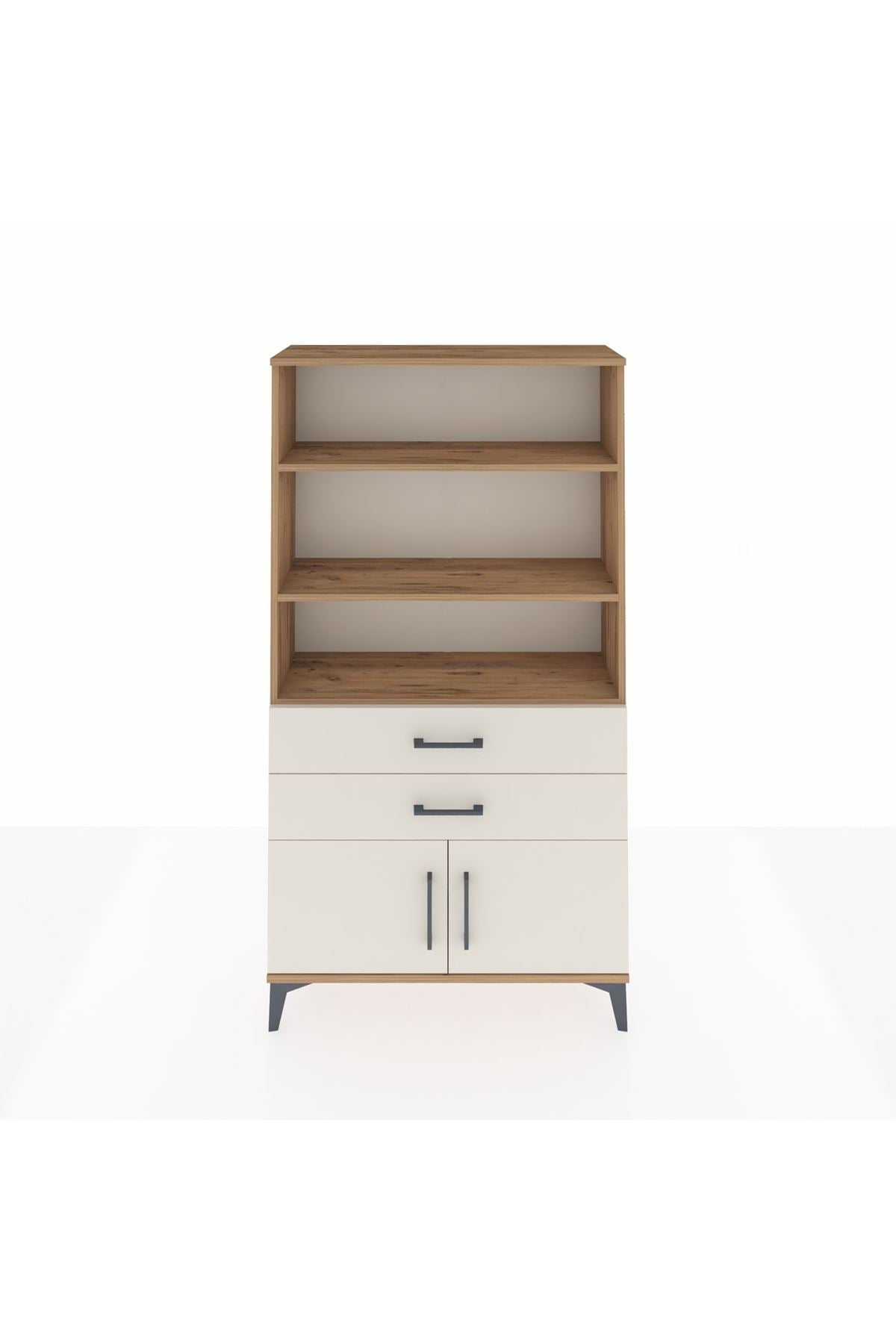 Arges Dolap 3 Raflı 2 Çekmeceli 2 Kapaklı 88x30x163 - S21M064V7A