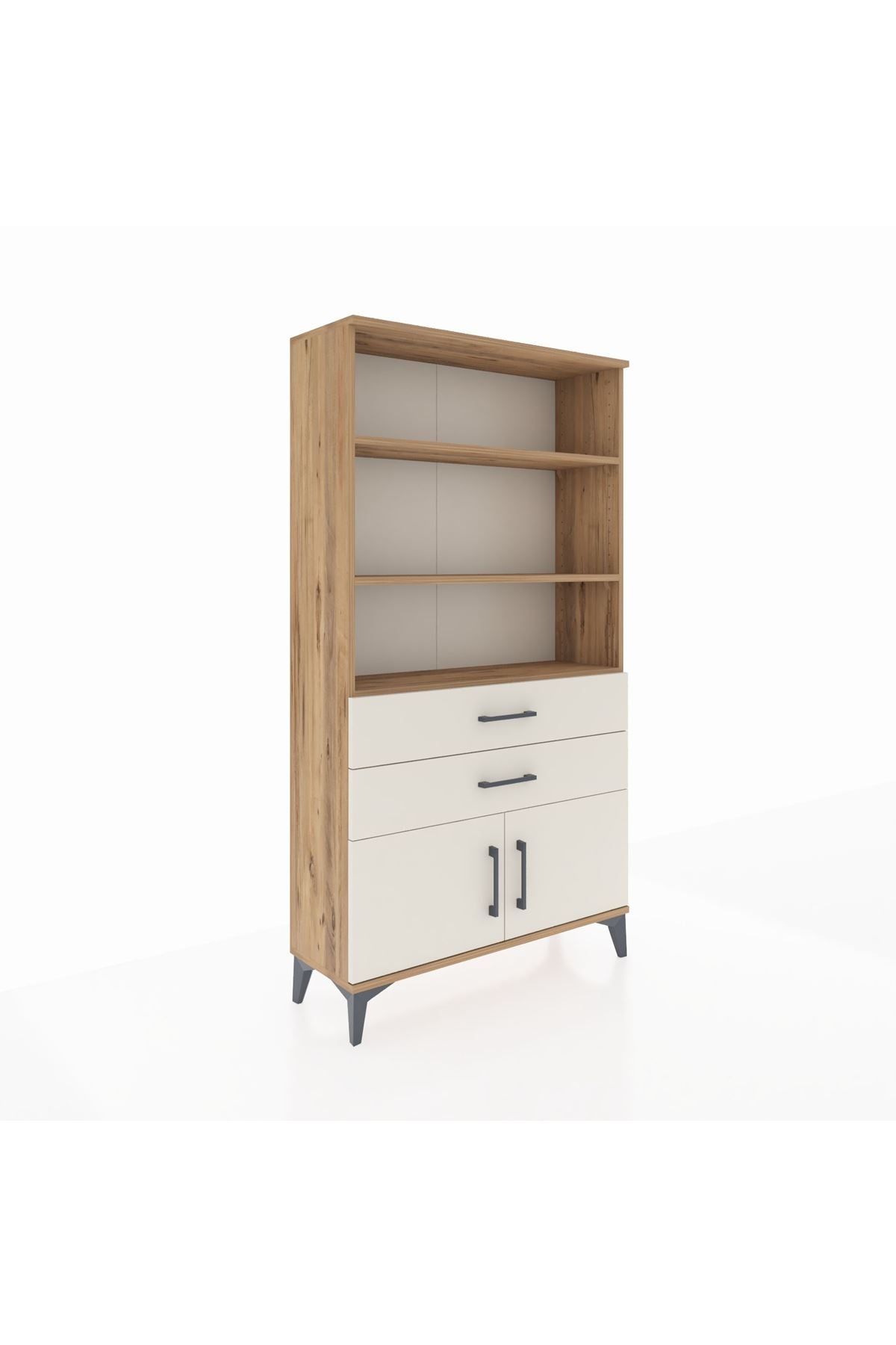 Arges Dolap 3 Raflı 2 Çekmeceli 2 Kapaklı 88x30x163 - S21M064V7A