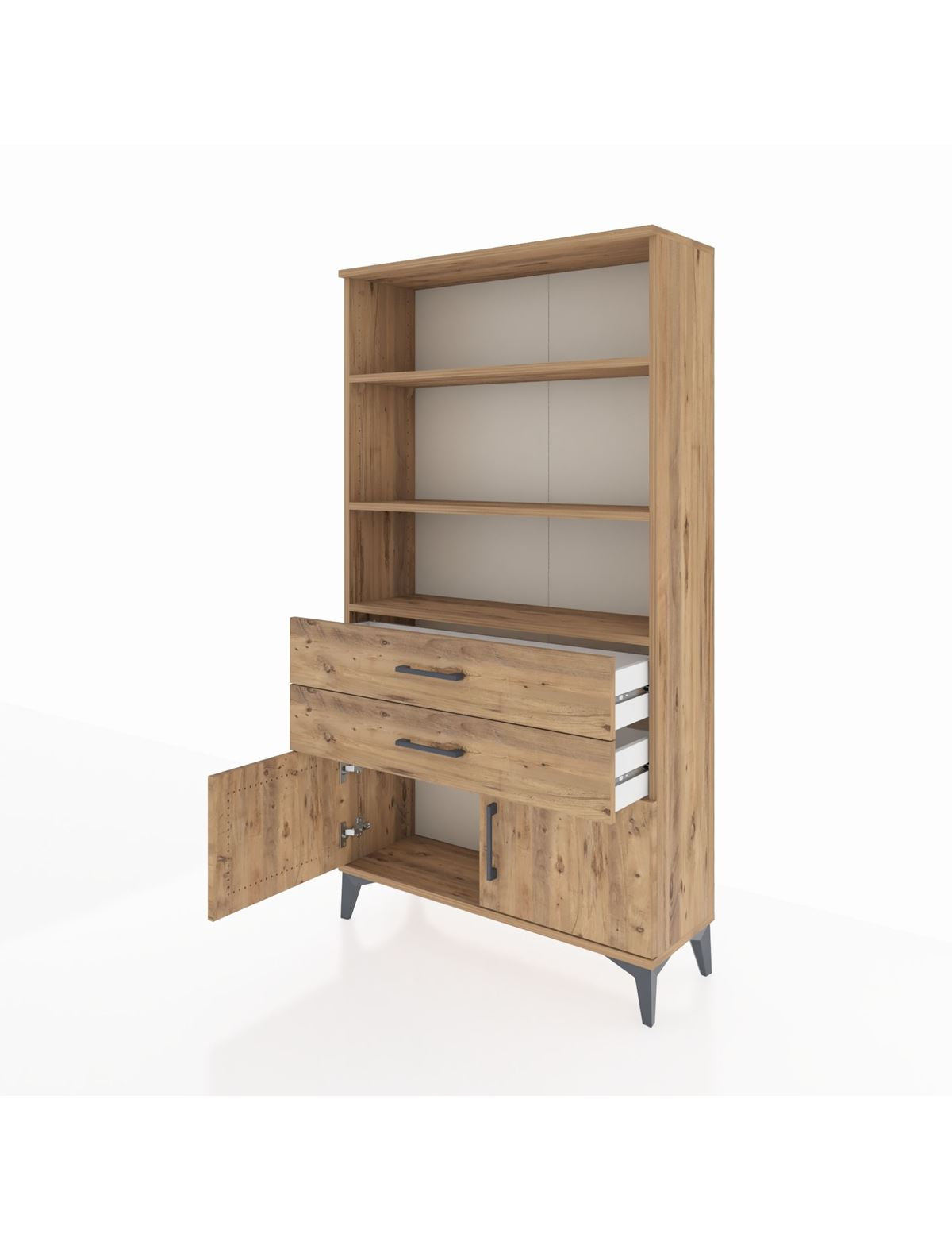 Arges Dolap 3 Raflı 2 Çekmeceli 2 Kapaklı 88x30x163 - S21M064V9A