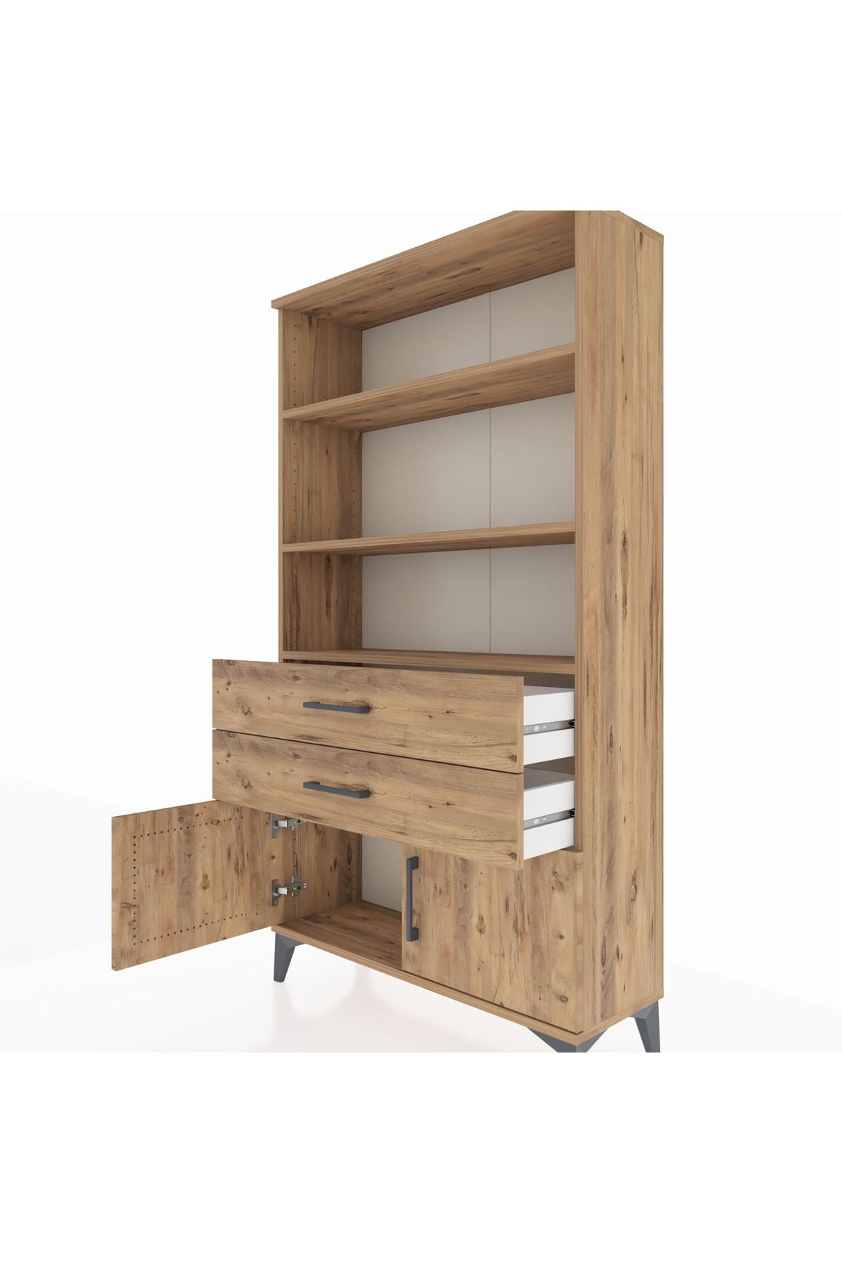 Arges Dolap 3 Raflı 2 Çekmeceli 2 Kapaklı 88x30x163 - S21M064V9A