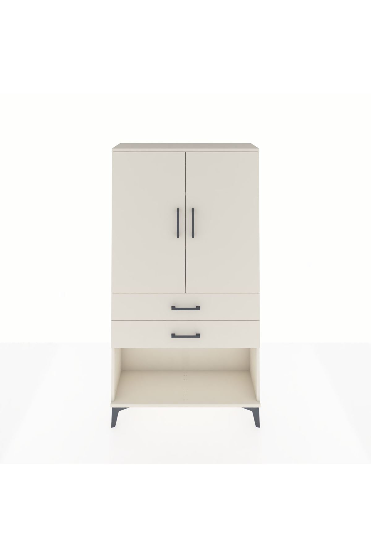 Arges Dolap 3 Raflı 2 Çekmeceli 2 Kapaklı 88x30x163 - S21M065V1A