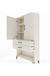 Arges Dolap 3 Raflı 2 Çekmeceli 2 Kapaklı 88x30x163 - S21M065V1A