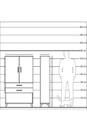 Arges Dolap 3 Raflı 2 Çekmeceli 2 Kapaklı 88x30x163 - S21M065V1A