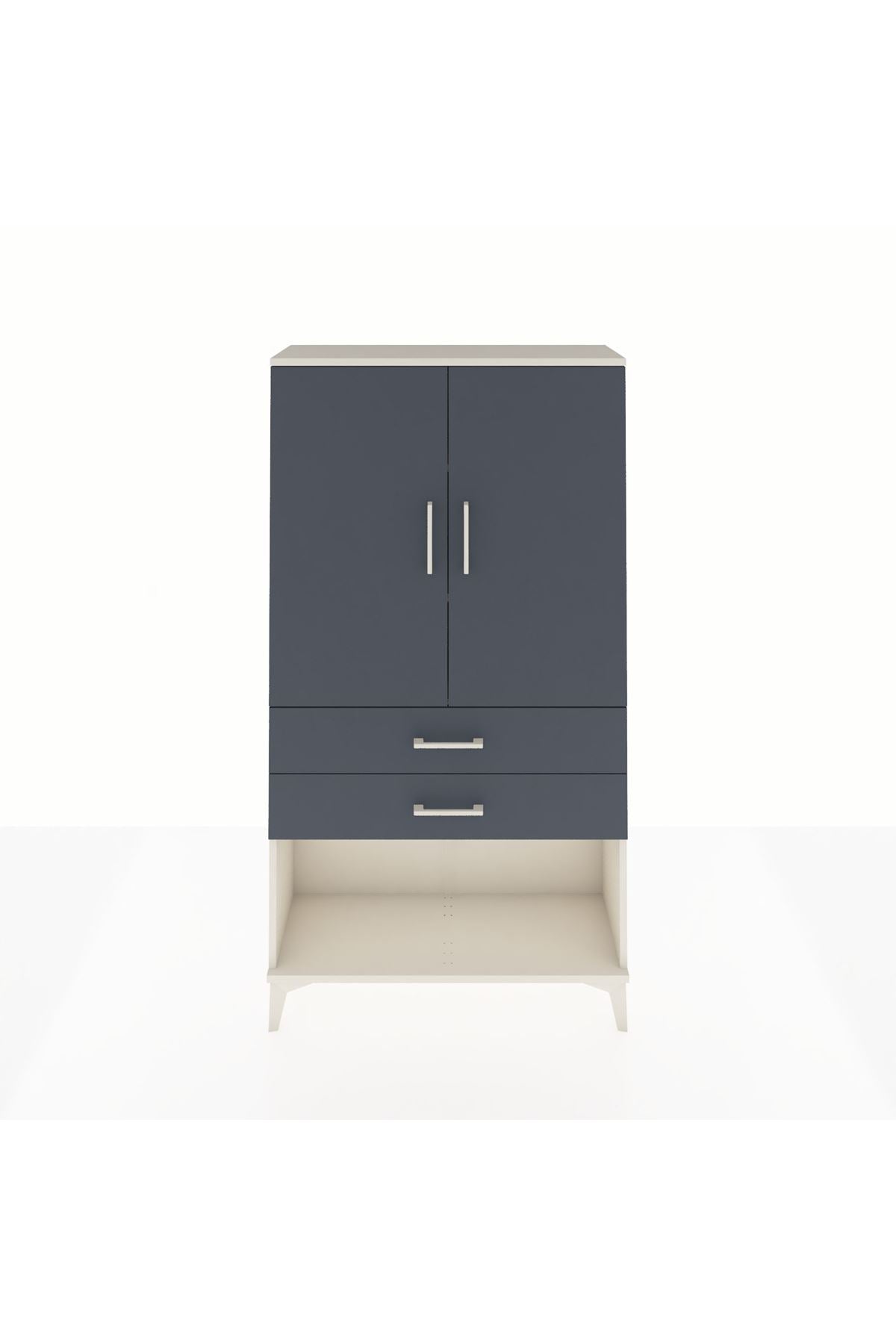 Arges Dolap 3 Raflı 2 Çekmeceli 2 Kapaklı 88x30x163 - S21M065V2A