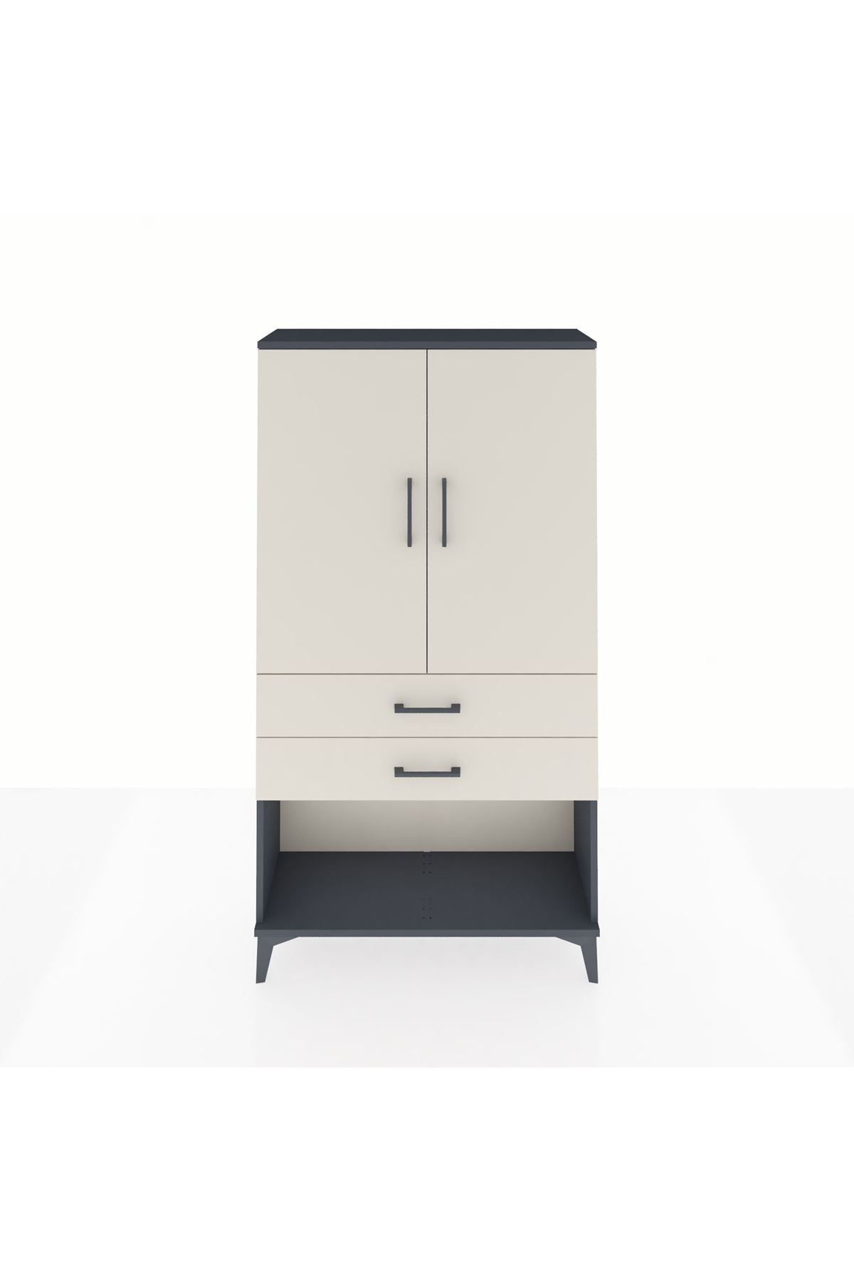 Arges Dolap 3 Raflı 2 Çekmeceli 2 Kapaklı 88x30x163 - S21M065V4A