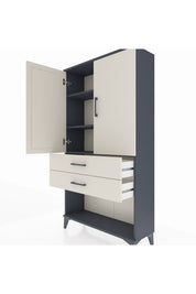 Arges Dolap 3 Raflı 2 Çekmeceli 2 Kapaklı 88x30x163 - S21M065V4A