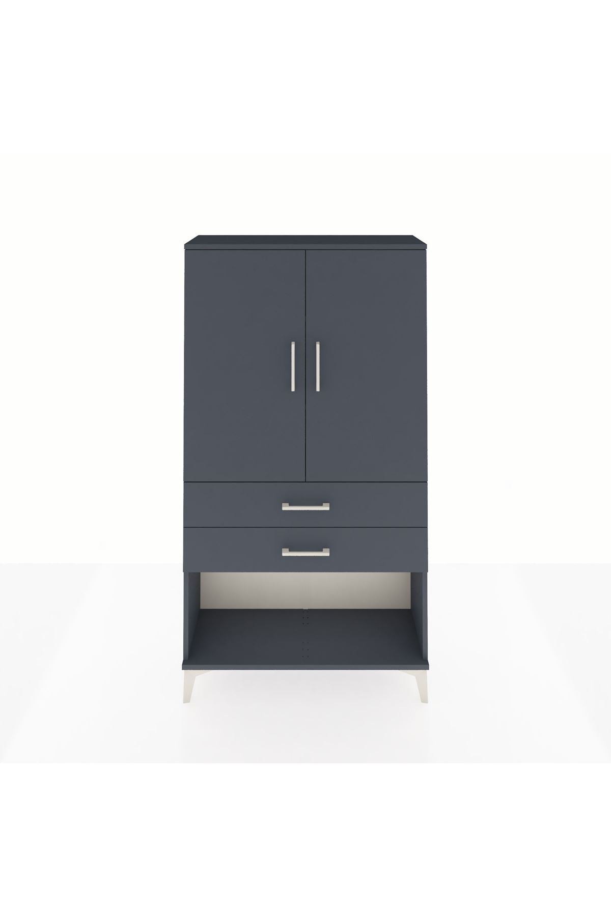 Arges Dolap 3 Raflı 2 Çekmeceli 2 Kapaklı 88x30x163 - S21M065V5A