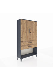 Arges Dolap 3 Raflı 2 Çekmeceli 2 Kapaklı 88x30x163 - S21M065V6A