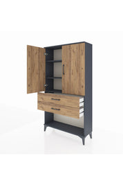 Arges Dolap 3 Raflı 2 Çekmeceli 2 Kapaklı 88x30x163 - S21M065V6A